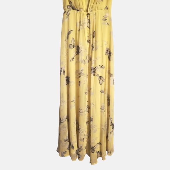 ASOS Yellow Floral Maxi Dress with Back V Cut Sz 6 - Picture 6 of 12